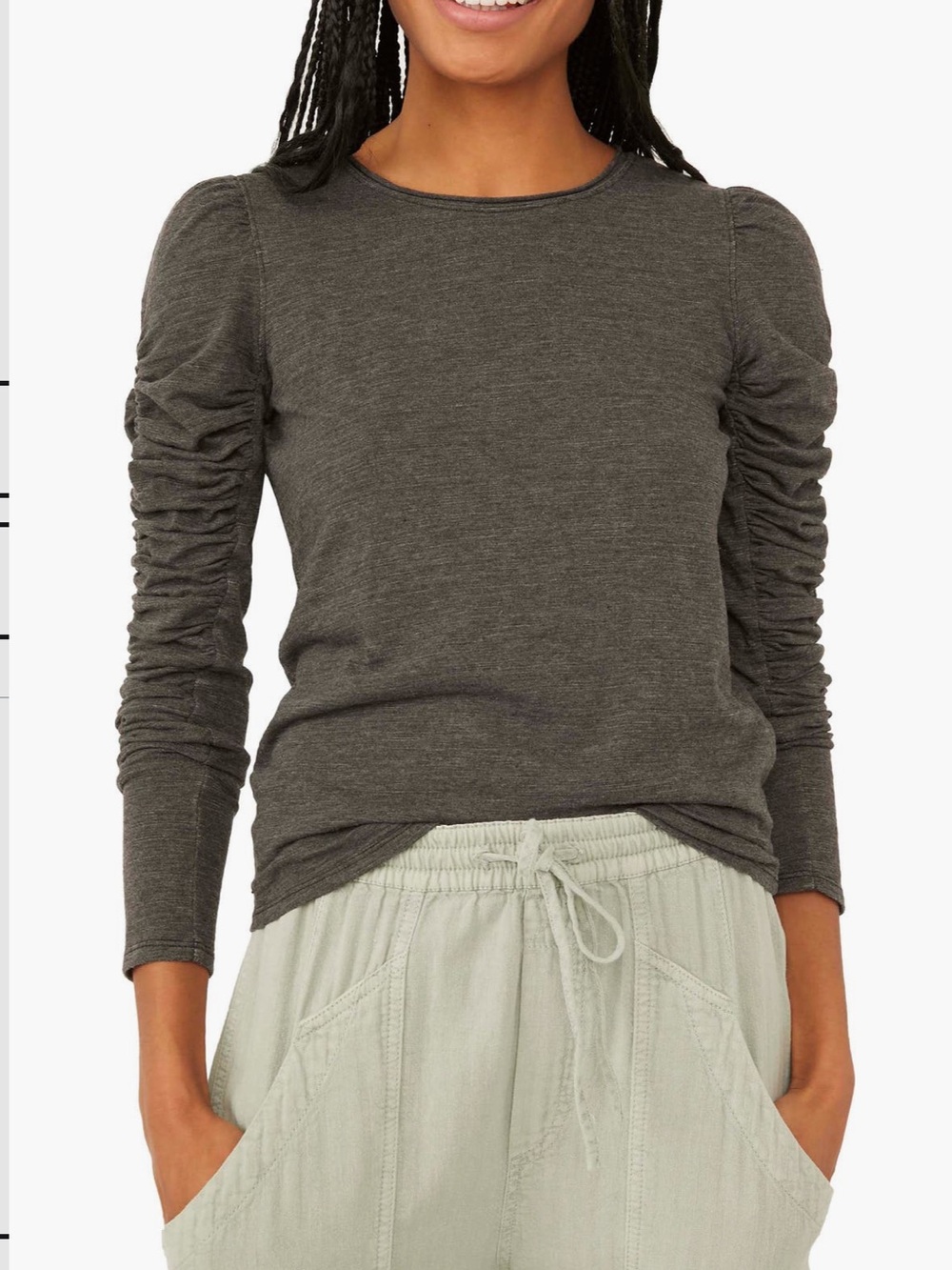 Free People Natasha Ruffle Sleeve Top